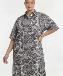 YOEK Blouse-jurk AQUABEL | Grijs | Maat 50/52
