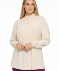 YOEK Tuniek flare R-DOLCE | Grote maten tuniek | Roze | Maat 58/60
