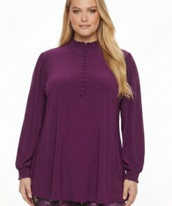 YOEK Tuniek flare | Grote maten tuniek | Paars | Maat 54/56
