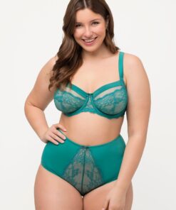 Grote Maten beugelbeha, Dames, turquoise, Maat: 85F, Synthetische vezels/Elastaan, Ulla Popken