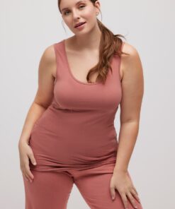 Grote Maten hemdjes, Dames, rood, Maat: 46/48, Katoen, Ulla Popken