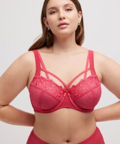 Grote Maten Beugel BH, Dames, roze, Maat: 100E, Synthetische vezels/Elastaan/Polyester, Ulla Popken