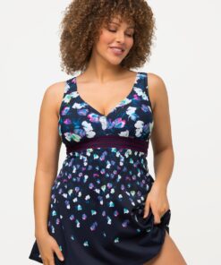 Grote Maten badjurk, Dames, blauw, Maat: 42, Synthetische vezels/Elastaan, Ulla Popken