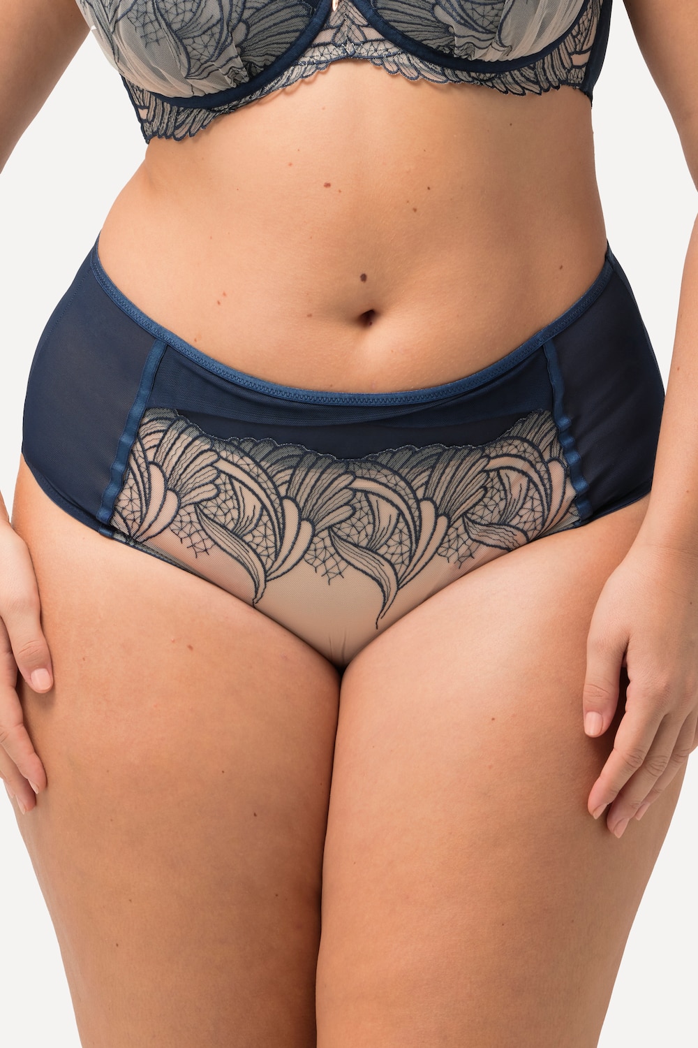 Grote Maten Maxi-slip, Dames, blauw, Maat: 54/56, Katoen/Synthetische vezels/Elastaan, Ulla Popken