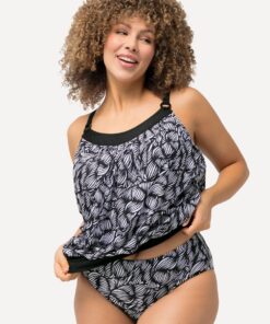 Grote Maten Tankini, Dames, zwart, Maat: 42, Synthetische vezels/Elastaan, Ulla Popken