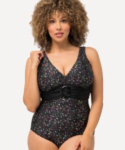 Grote Maten Badpak, Dames, zwart, Maat: 54/56, Polyester/Synthetische vezels/Elastaan, Ulla Popken