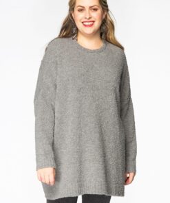 YOEK Pullover wijd TEDDY | Grijs | Maat 42/44