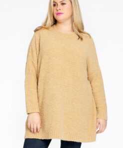YOEK Pullover wijd TEDDY | Bruin | Maat 50/52