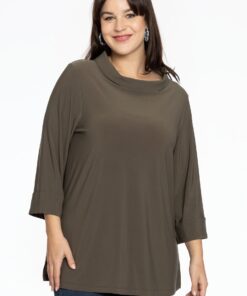 YOEK Shirt A-lijn met turtle neck | Lichtgroen | Maat 58/60