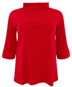 YOEK Shirt A-lijn met turtle neck | Rood | Maat 42/44
