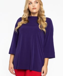 YOEK Shirt A-lijn met turtle neck | Paars | Maat 38/40
