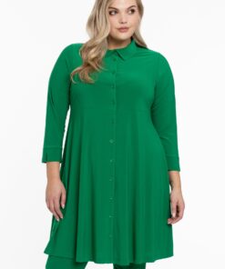 YOEK Blouse-jurk | Groen | Maat 46/48