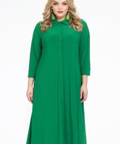 YOEK Lange blouse-jurk | Groen | Maat 54/56