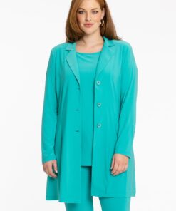 YOEK Blazer long | Turquoise | Maat 42/44