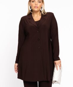 YOEK Blazer long | Bruin | Maat 46/48
