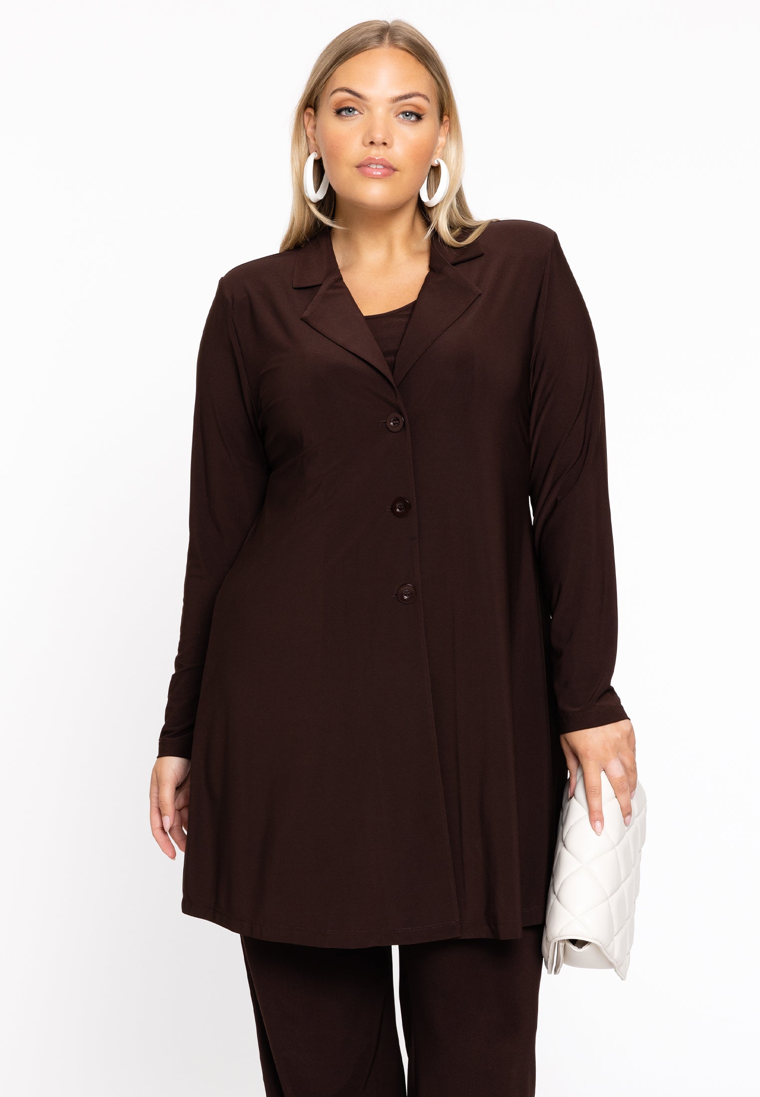 YOEK Blazer long | Bruin | Maat 46/48