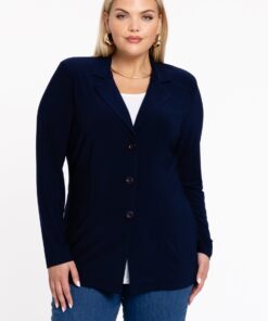 YOEK Blazer kort | Blauw | Maat 58/60