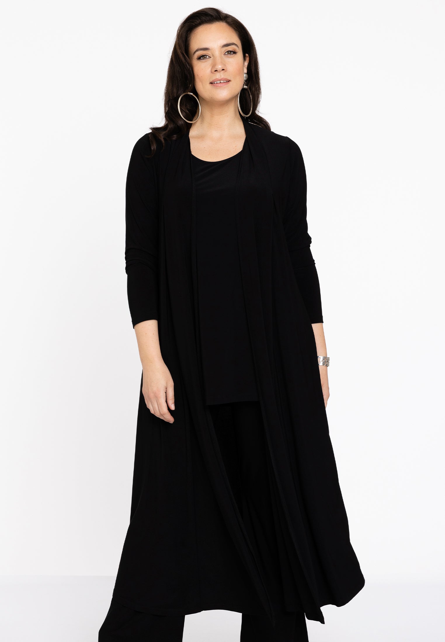 YOEK Vest extra lang | Zwart | Maat 54/56