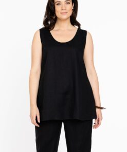 YOEK Singlet flare | Zwart | Maat 50/52