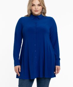 YOEK Blouse A-lijn | Blauw | Maat 58/60
