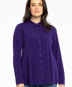 YOEK Blouse kort A-lijn | Paars | Maat 42/44