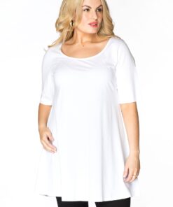 YOEK Tuniek wide bottom | Grote maten tuniek | Wit | Maat 42/44