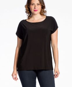 YOEK T-shirt kapmouwen | Zwart | Maat 38/40