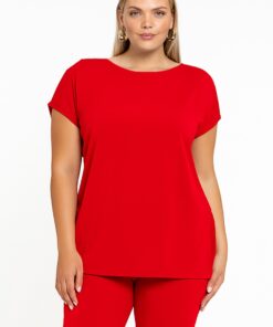 YOEK T-shirt kapmouwen | Rood | Maat 54/56