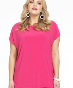 YOEK T-shirt kapmouwen | Roze | Maat 50/52