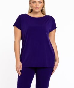 YOEK T-shirt kapmouwen | Paars | Maat 58/60
