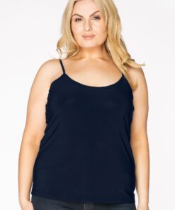 YOEK Singlet spaghetti bandjes | Blauw | Maat 46/48