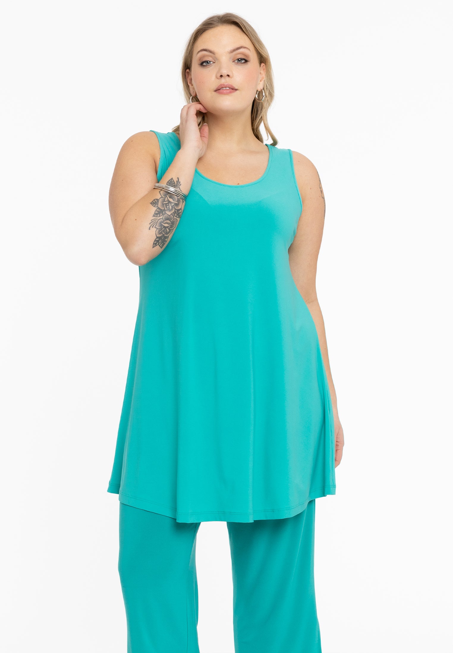 YOEK Top wide bottom | Turquoise | Maat 42/44