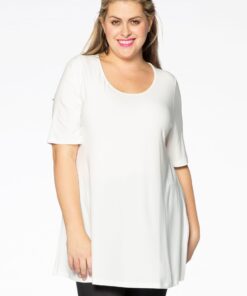 YOEK Tuniek flare | Grote maten tuniek | Wit | Maat 38/40