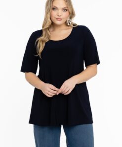 YOEK Tuniek flare | Grote maten tuniek | Blauw | Maat 58/60
