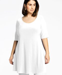 YOEK Tuniek wide bottom | Grote maten tuniek | Wit | Maat 58/60
