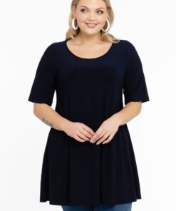 YOEK Tuniek wide bottom | Grote maten tuniek | Blauw | Maat 46/48