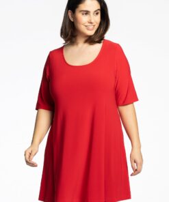 YOEK Tuniek wide bottom | Grote maten tuniek | Rood | Maat 38/40