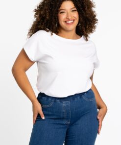 YOEK T-shirt kapmouwen | Wit | Maat 42/44