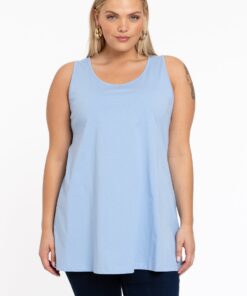 YOEK Top flare | Lichtblauw | Maat 38/40
