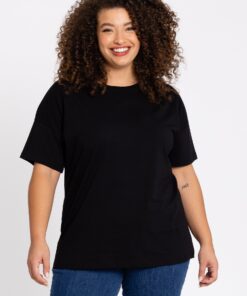 YOEK T-shirt wijd | Zwart | Maat 58/60