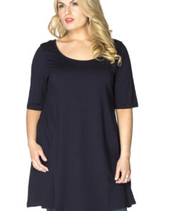 YOEK Tuniek wide bottom | Grote maten tuniek | Blauw | Maat 42/44