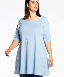 YOEK Tuniek wide bottom | Grote maten tuniek | Lichtblauw | Maat 42/44