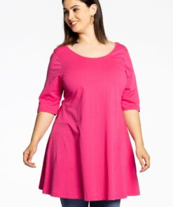 YOEK Tuniek wide bottom | Grote maten tuniek | Roze | Maat 42/44