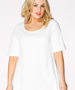 YOEK Tuniek flare | Grote maten tuniek | Wit | Maat 38/40