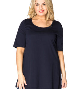 YOEK Tuniek flare | Grote maten tuniek | Blauw | Maat 42/44