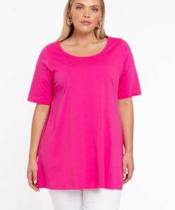 YOEK Tuniek flare | Grote maten tuniek | Roze | Maat 42/44