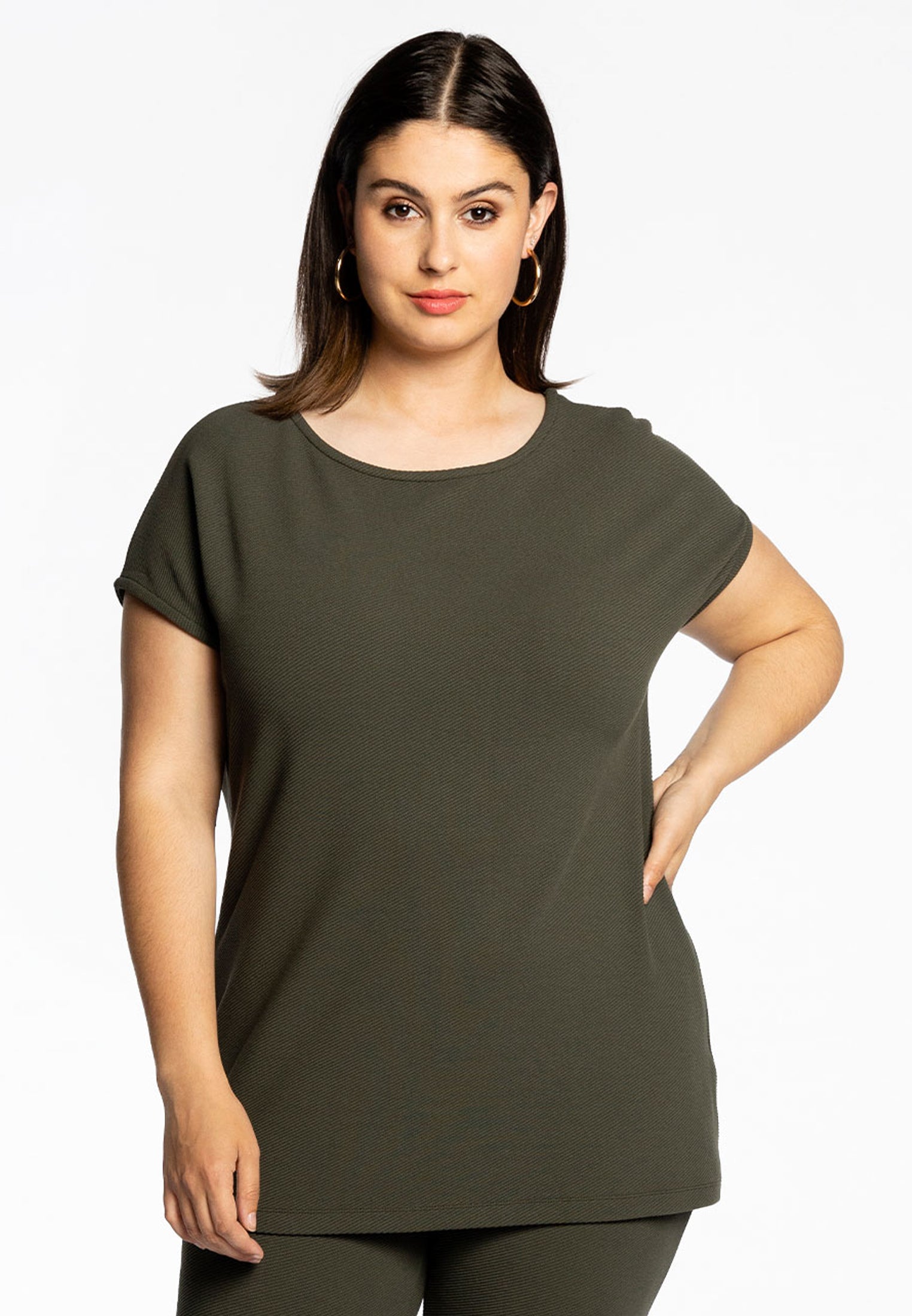 YOEK T-Shirt wijd | Groen | Maat 38/40