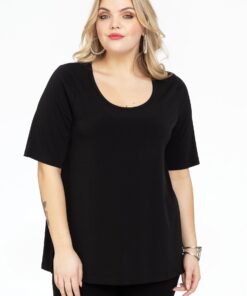 YOEK T-shirt A-lijn | Zwart | Maat 42/44