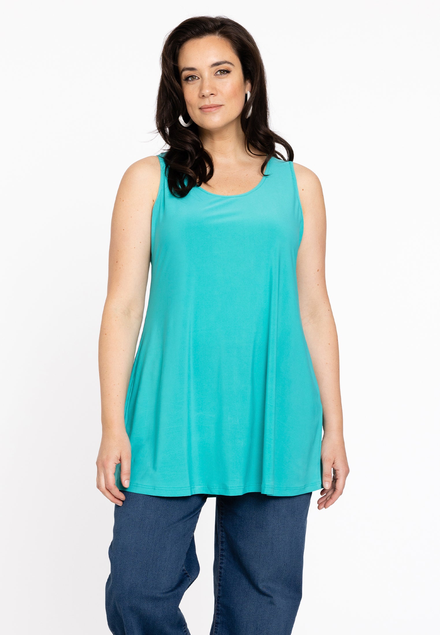 YOEK Top flare | Turquoise | Maat 54/56