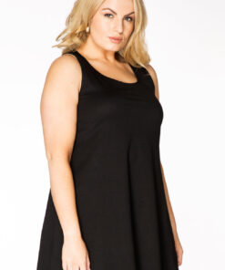 YOEK Top flare | Zwart | Maat 42/44
